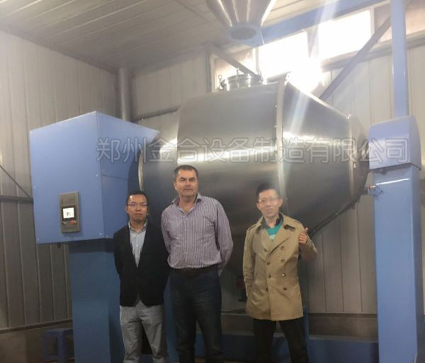 JHX1500L臥式混合機成套生產線發往客戶工廠